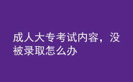 成人大专考试内容，没被录取怎么办