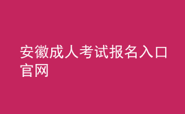 安徽成人考试报名入口官网