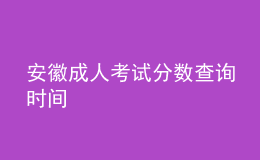 安徽成人考试分数查询时间