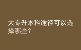 大专升本科途径可以选择哪些？