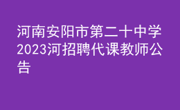 河南安阳市第二十中学2023河招聘代课教师公告
