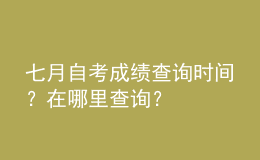 七月自考成绩查询时间？在哪里查询？ 