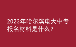 2023年哈尔滨电大中专报名材料是什么？
