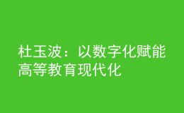 杜玉波：以数字化赋能高等教育现代化