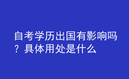 自考学历出国有影响吗？具体用处是什么 