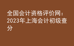 全国会计资格评价网：2023年上海会计初级查分