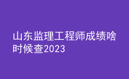 山东监理工程师成绩啥时候查2023