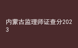 内蒙古监理师证查分2023