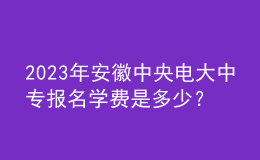 2023年安徽中央电大中专报名学费是多少？