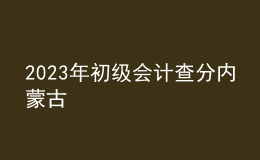 2023年初级会计查分内蒙古