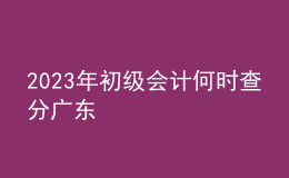 2023年初级会计何时查分广东