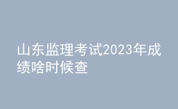 山东监理考试2023年成绩啥时候查