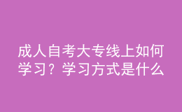 成人自考大专线上如何学习？学习方式是什么 