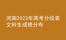 河南2023年高考分段表文科生成绩分布