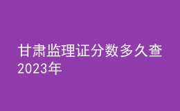 甘肃监理证分数多久查2023年