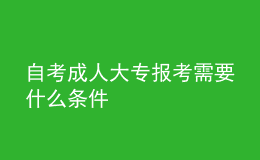 自考成人大专报考需要什么条件 