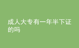 成人大专有一年半下证的吗 