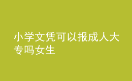 小学文凭可以报成人大专吗女生 