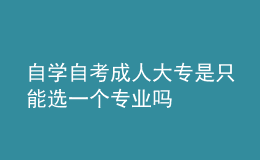 自学自考成人大专是只能选一个专业吗 