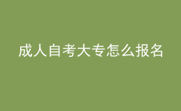 成人自考大专怎么报名 