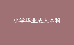 小学毕业成人本科 