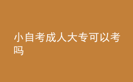 小自考成人大专可以考吗 