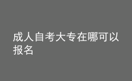 成人自考大专在哪可以报名 