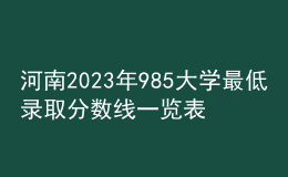 河南2023年985大学最低录取分数线一览表