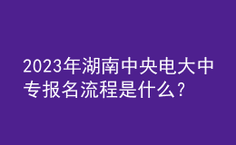 2023年湖南中央电大中专报名流程是什么？