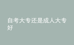 自考大专还是成人大专好 