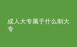 成人大专属于什么制大专