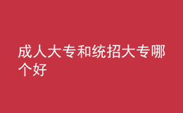 成人大专和统招大专哪个好