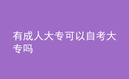 有成人大专可以自考大专吗 