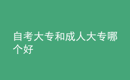 自考大专和成人大专哪个好 