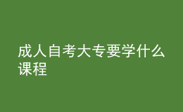 成人自考大专要学什么课程 