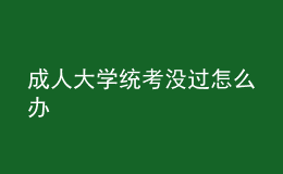 成人大学统考没过怎么办