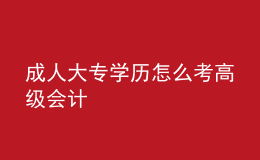 成人大专学历怎么考高级会计