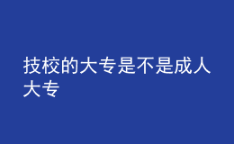 技校的大专是不是成人大专