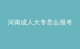 河南成人大专怎么报考