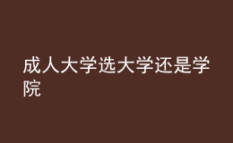 成人大学选大学还是学院