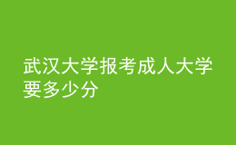 武汉大学报考成人大学要多少分