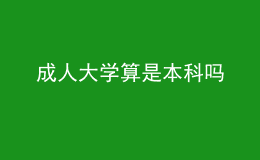 成人大学算是本科吗