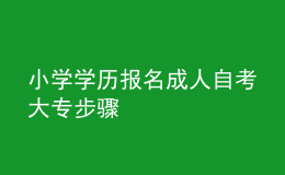 小学学历报名成人自考大专步骤 