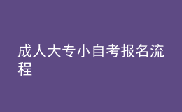 成人大专小自考报名流程 