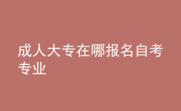 成人大专在哪报名自考专业 