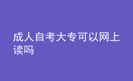 成人自考大专可以网上读吗 