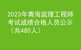 2023年青海监理工程师考试成绩合格人员公示（共480人）