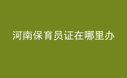 河南保育员证在哪里办