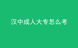 汉中成人大专怎么考