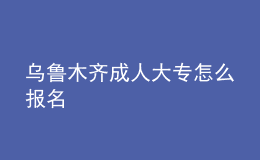 乌鲁木齐成人大专怎么报名